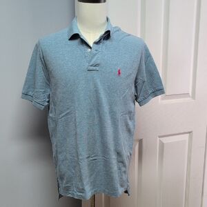 Polo Ralph Lauren Light Blue Heather Classic Fit Cotton Polo Shirt Size L